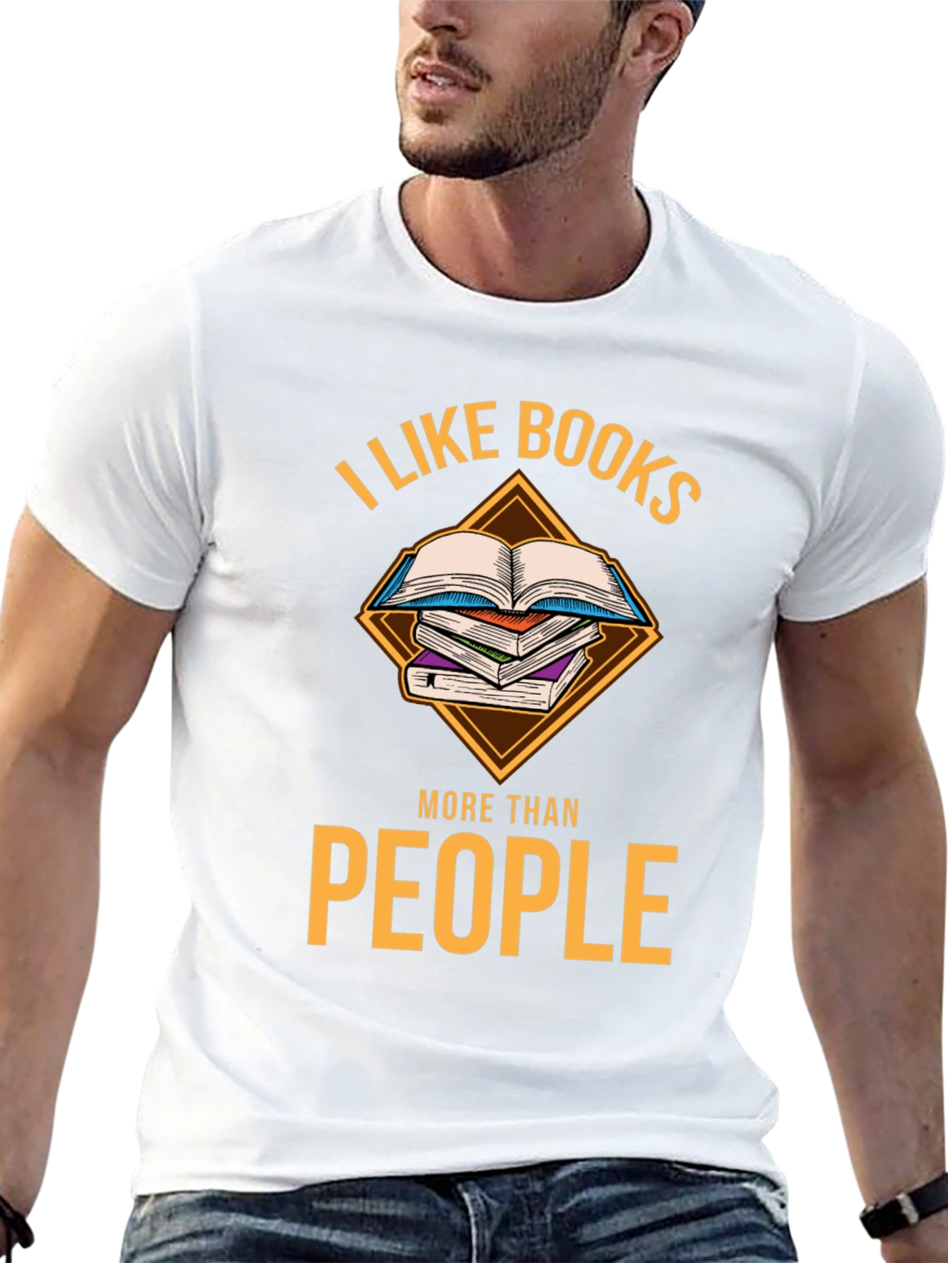 Black I Like Books More Than People T-Shirt view 13