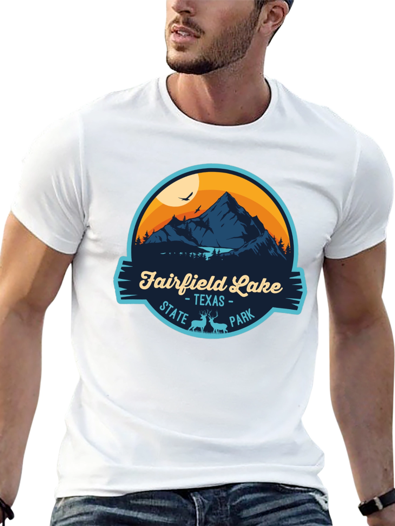 Black Fairfield Lake State Park Graphic T-Shirt view 13