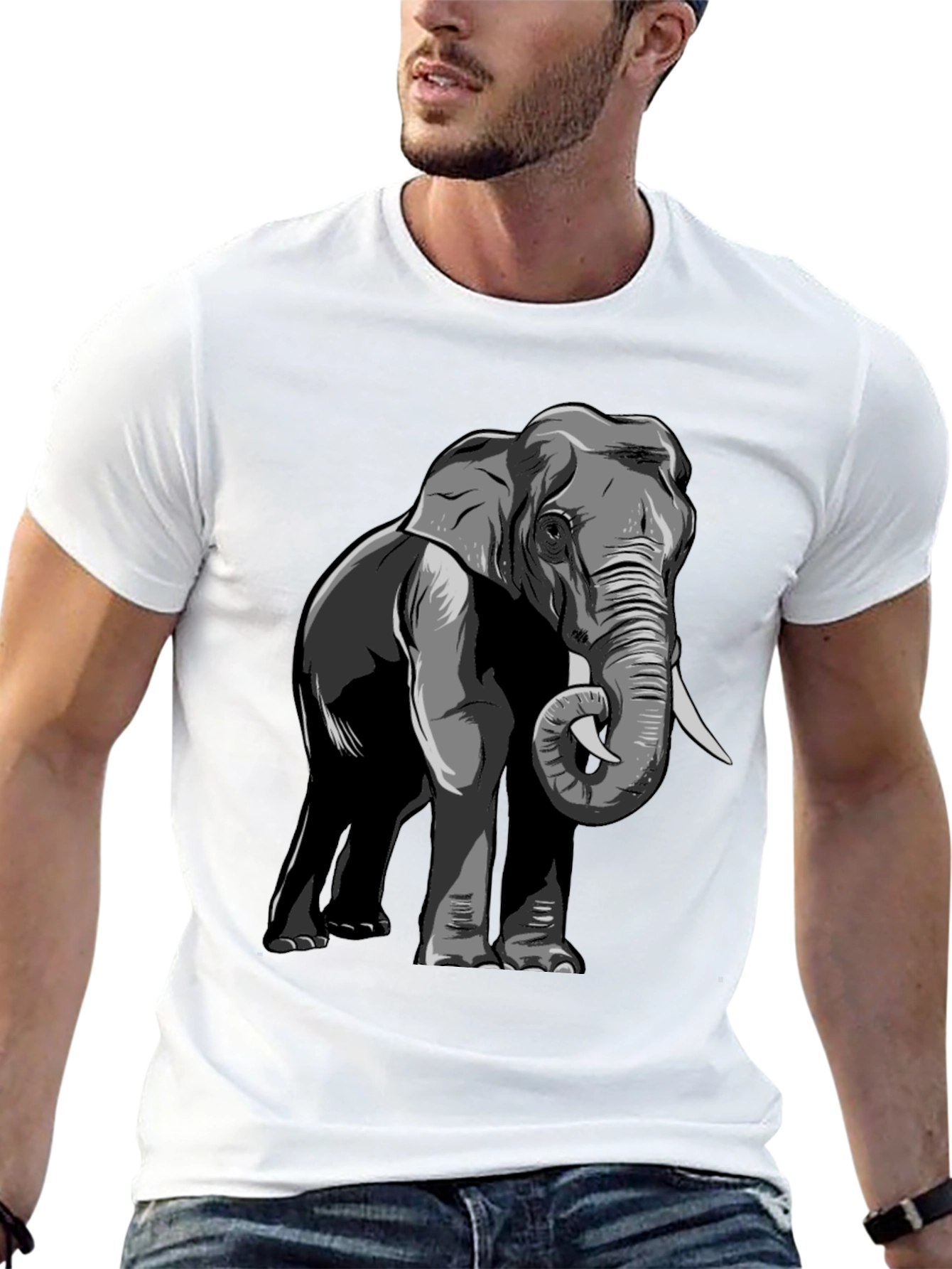 Black Elephant Graphic T-Shirt - Classic Black Tee view 13