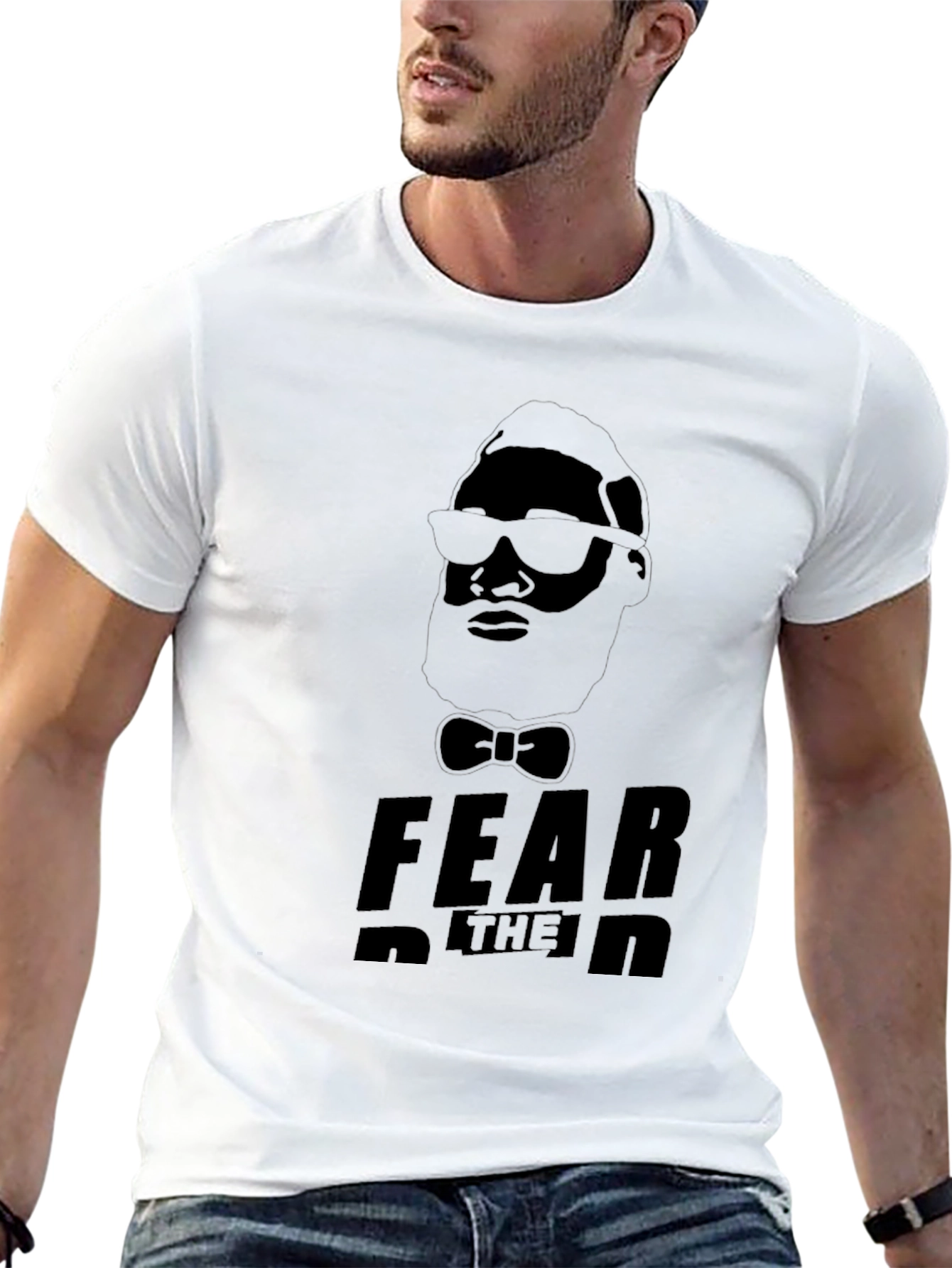 Black Fear the Beard T-Shirt - Graphic Print Tee view 13