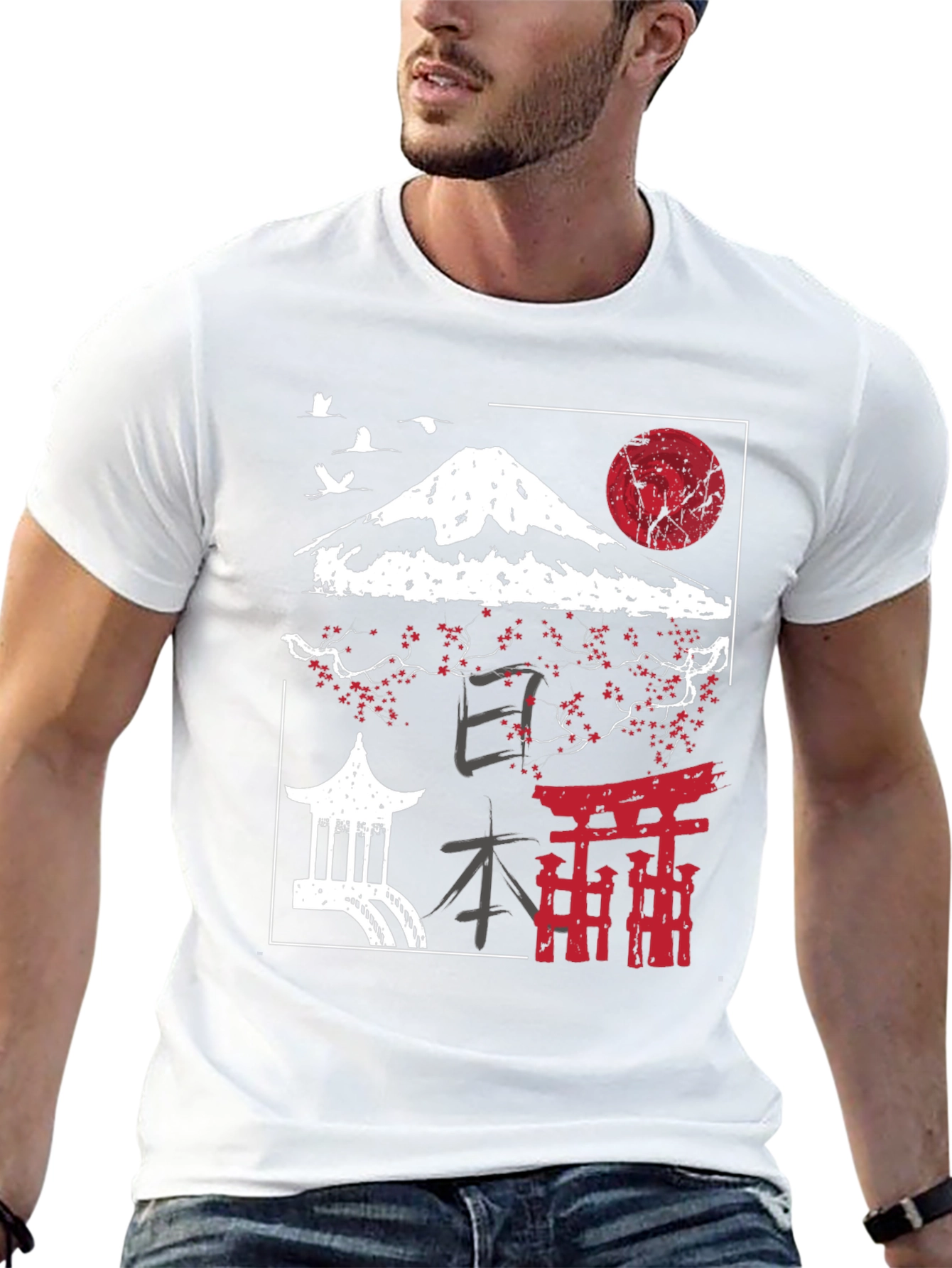 Black Japanese Landscape Graphic Tee view 13