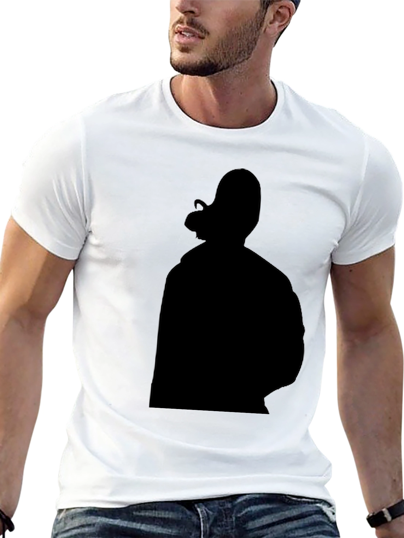 Black Black Graphic Tee - Silhouette Design view 13