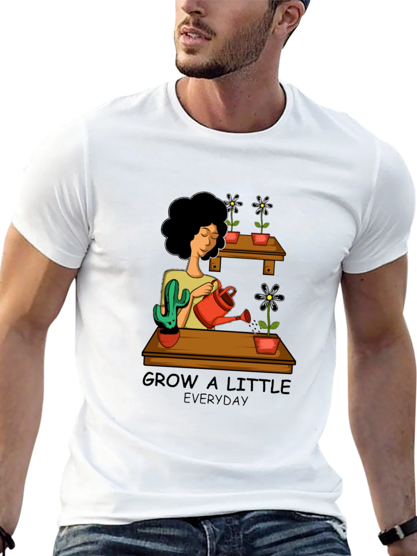 Black Grow a Little Everyday Graphic T-Shirt view 13