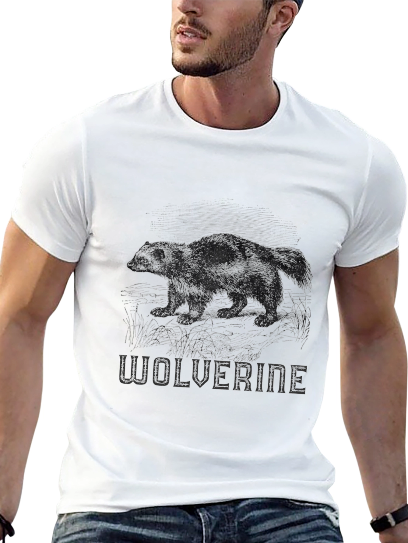 Black Wolverine Graphic Print Black T-Shirt view 13