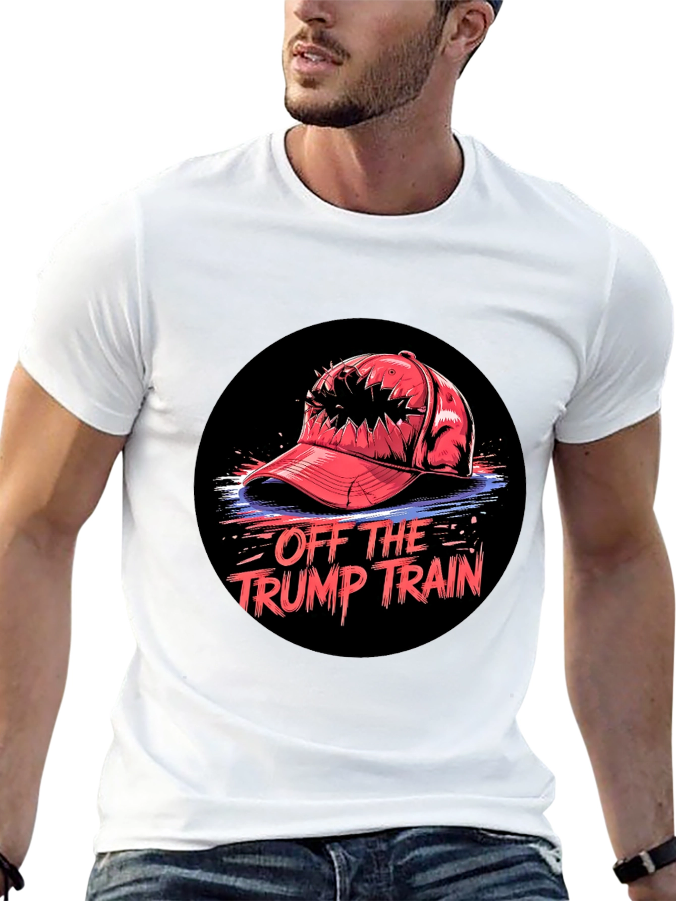 Black Off The Trump Train Graphic Tee view 13