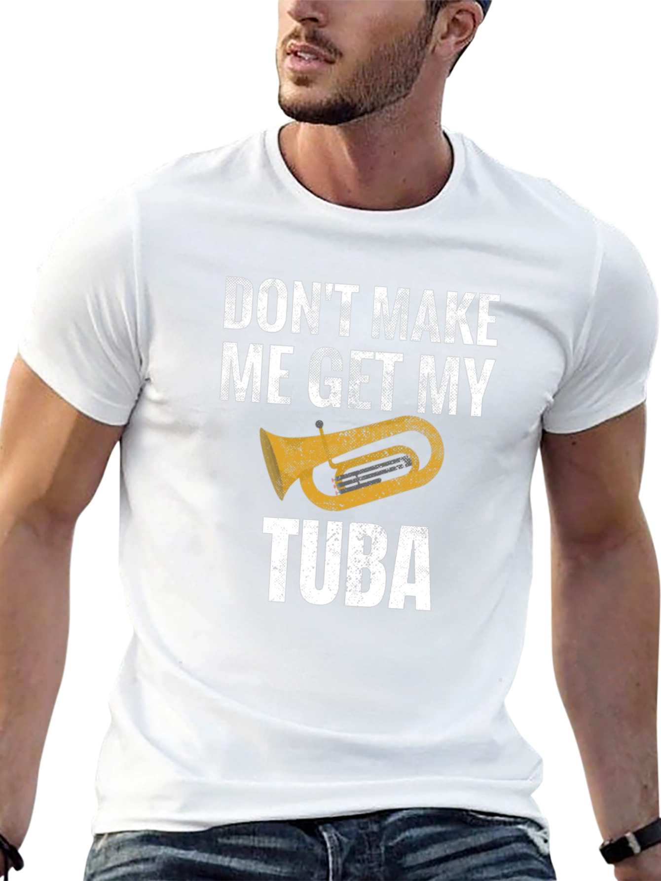 Black Don't Make Me Get My Tuba - Funny Music T-Shirt view 13