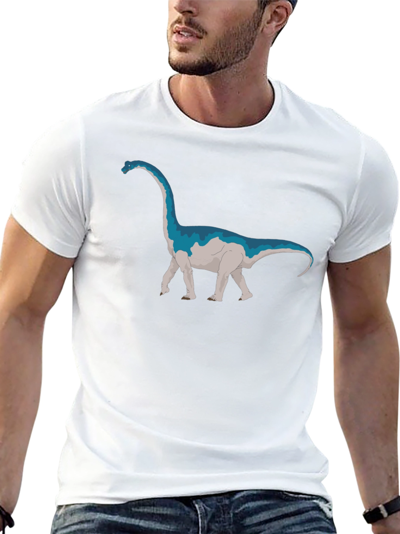 Black Blue Dinosaur Graphic T-Shirt view 13