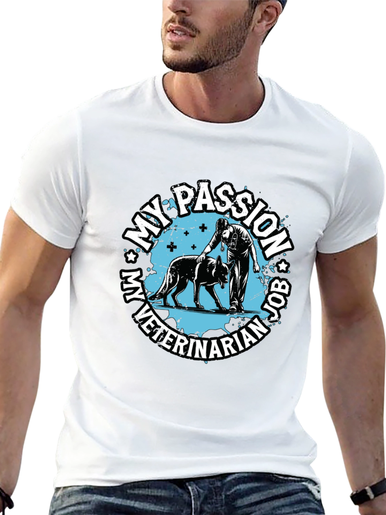 Veterinarian Passion Job T-Shirt - Dog Lover Tee - 13
