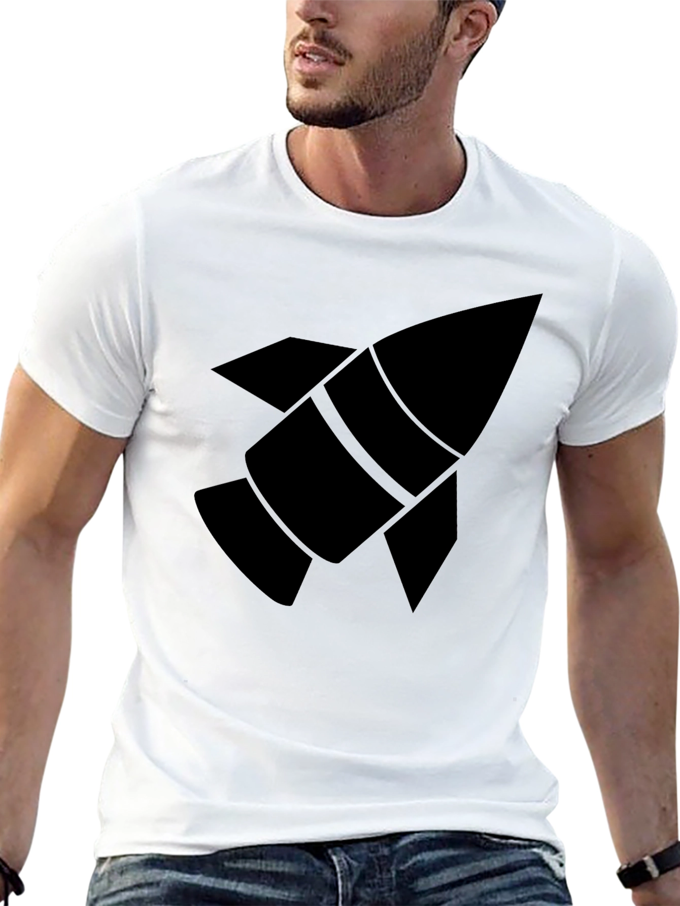 Black Rocket Graphic Black T-Shirt view 13