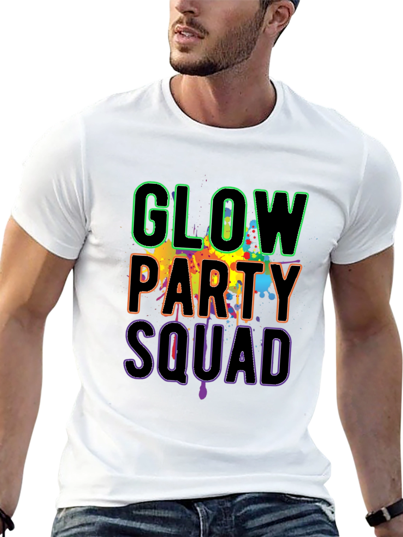 Black Glow Party Squad Graphic Tee view 13
