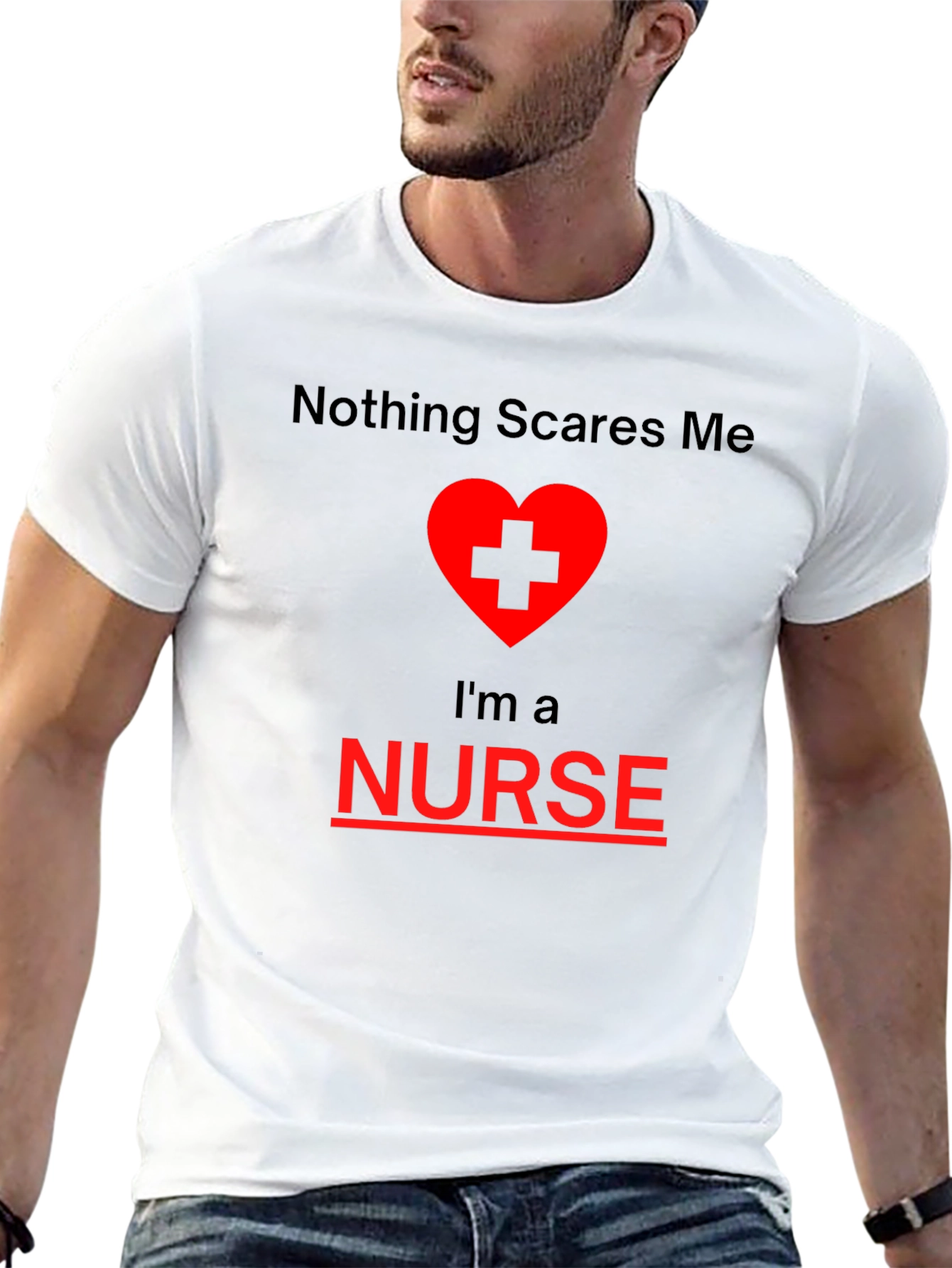 Black Nothing Scares Me I'm A Nurse T-Shirt view 13
