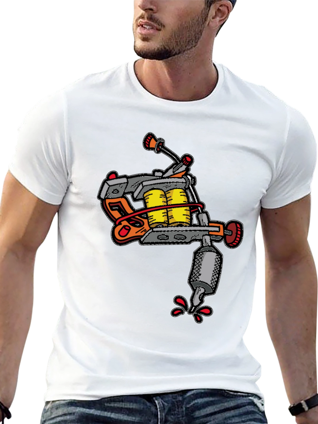 Black Tattoo Machine Graphic Tee - Unique Design view 13