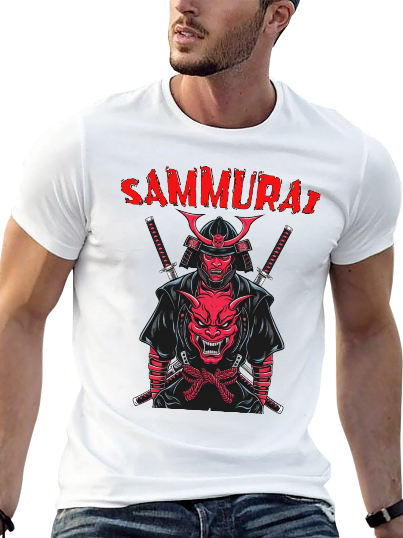 Black Samurai Graphic T-Shirt - Black view 13