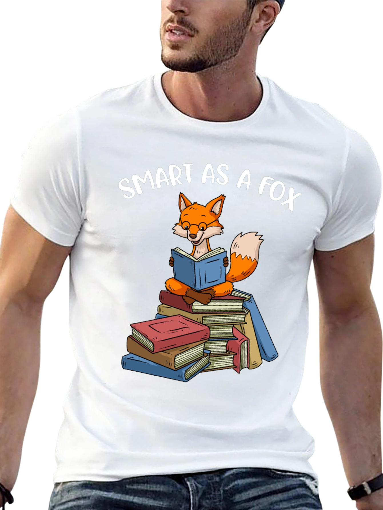 Black Smart As A Fox Book T-Shirt view 13
