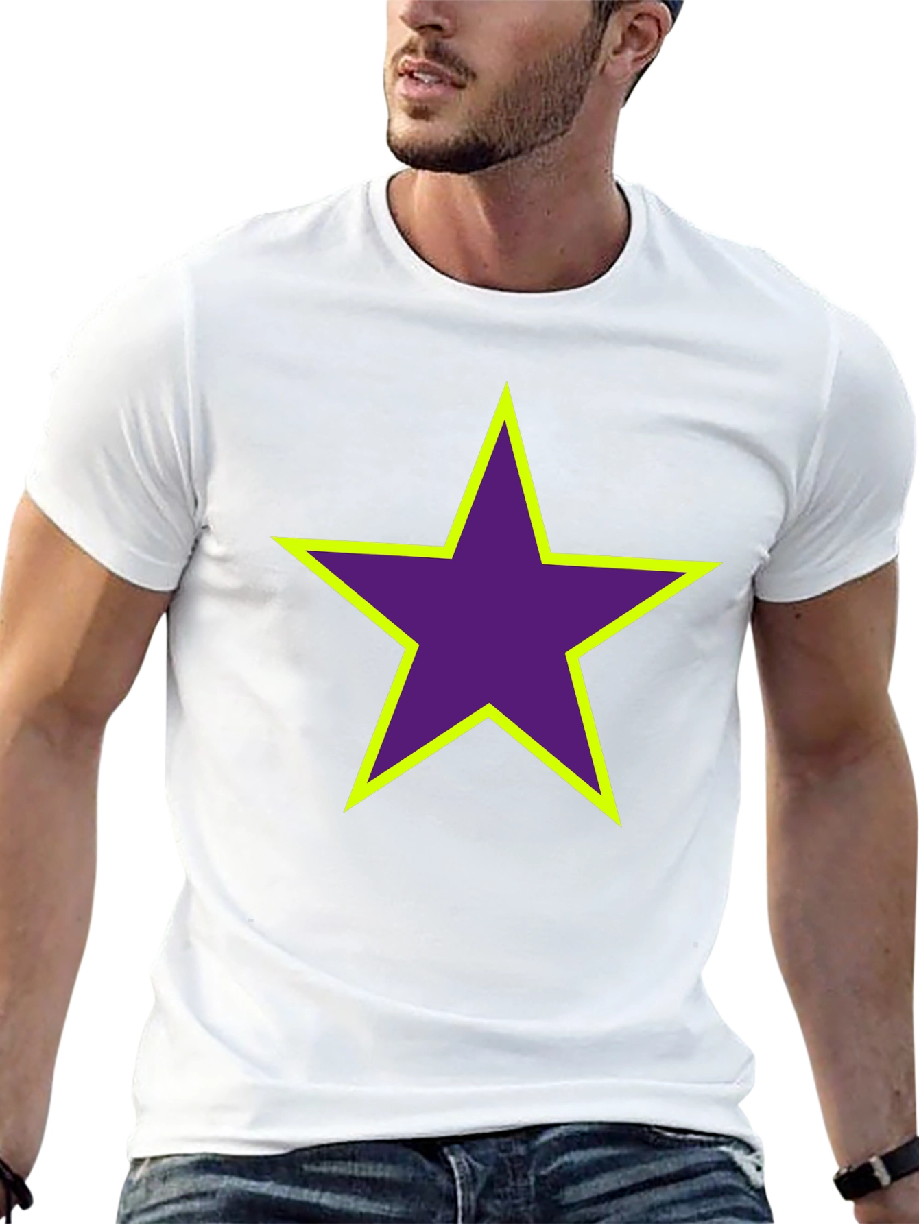 Black Bold Star Graphic T-Shirt view 13
