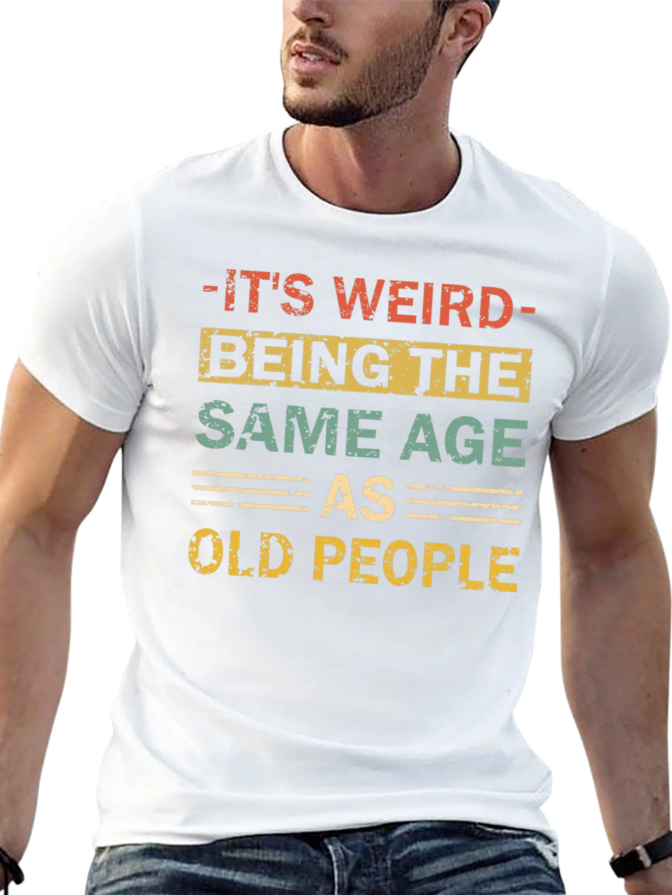 Black Funny "Same Age as Old People" Graphic Tee view 13