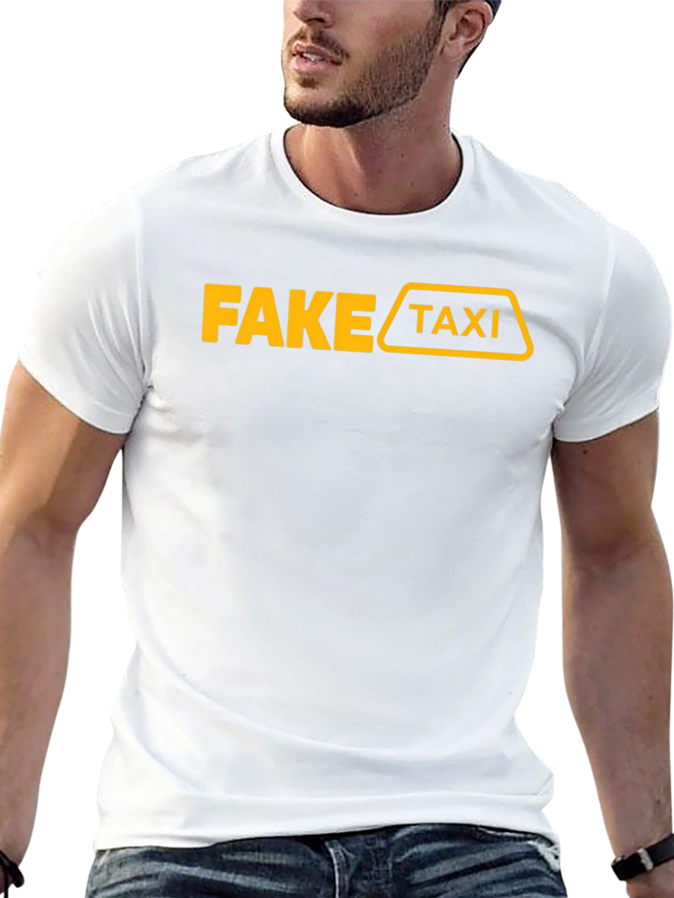 Black Fake Taxi Graphic T-Shirt Funny Adult Humor Tee view 13