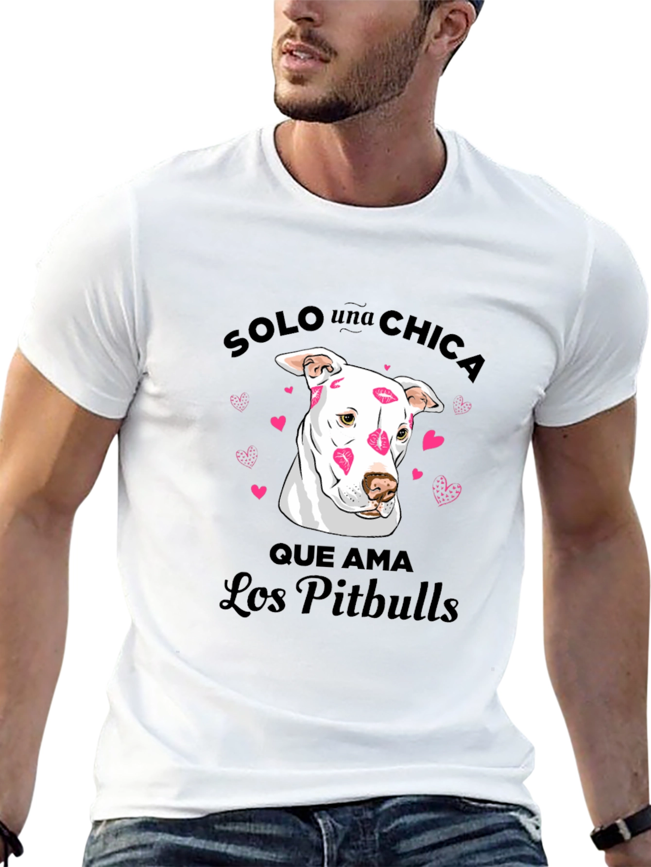 Black Pitbull Lover T-Shirt - Solo Una Chica Graphic Tee view 13