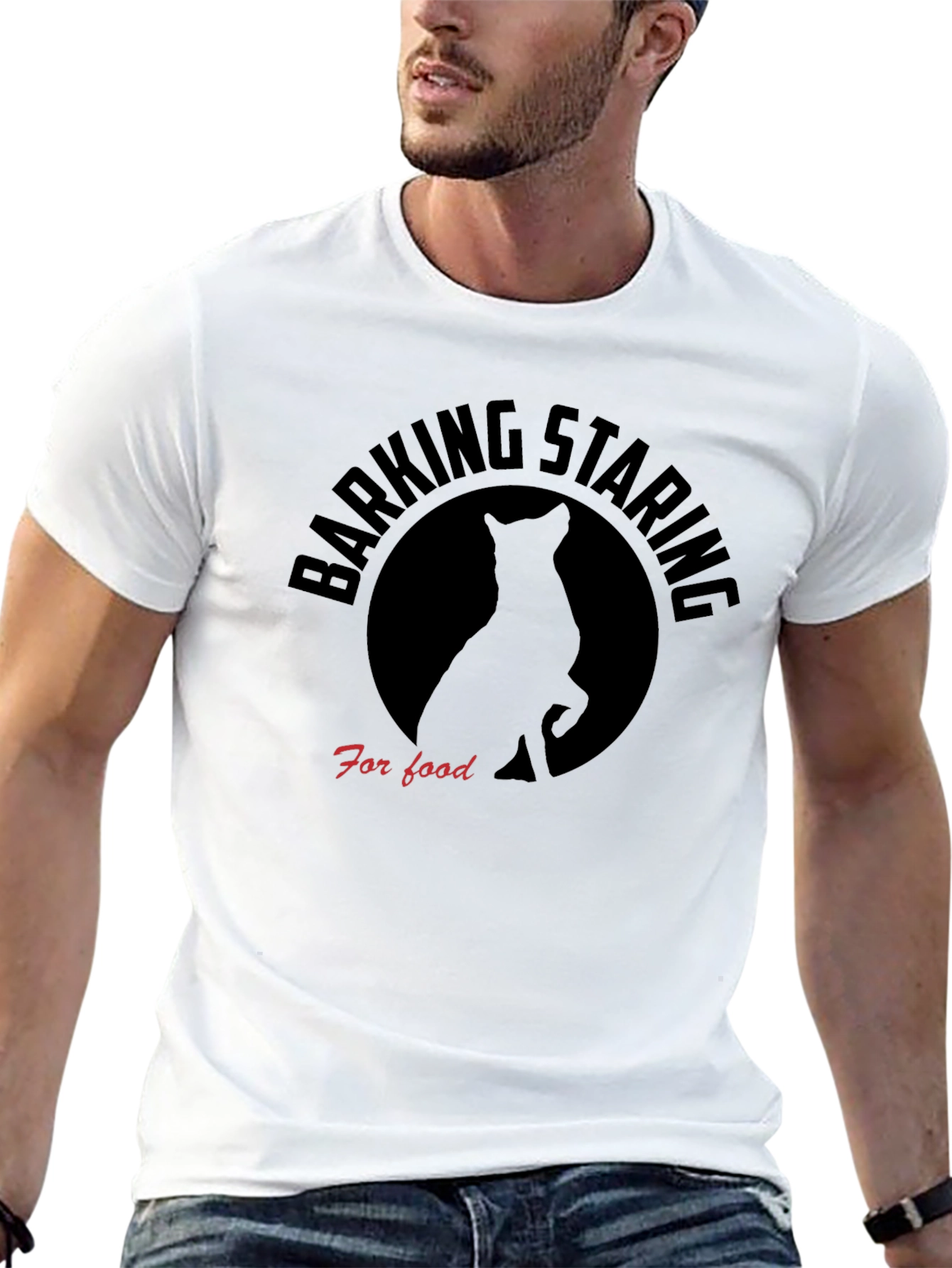 Black Barking Staring For Food T-Shirt view 13