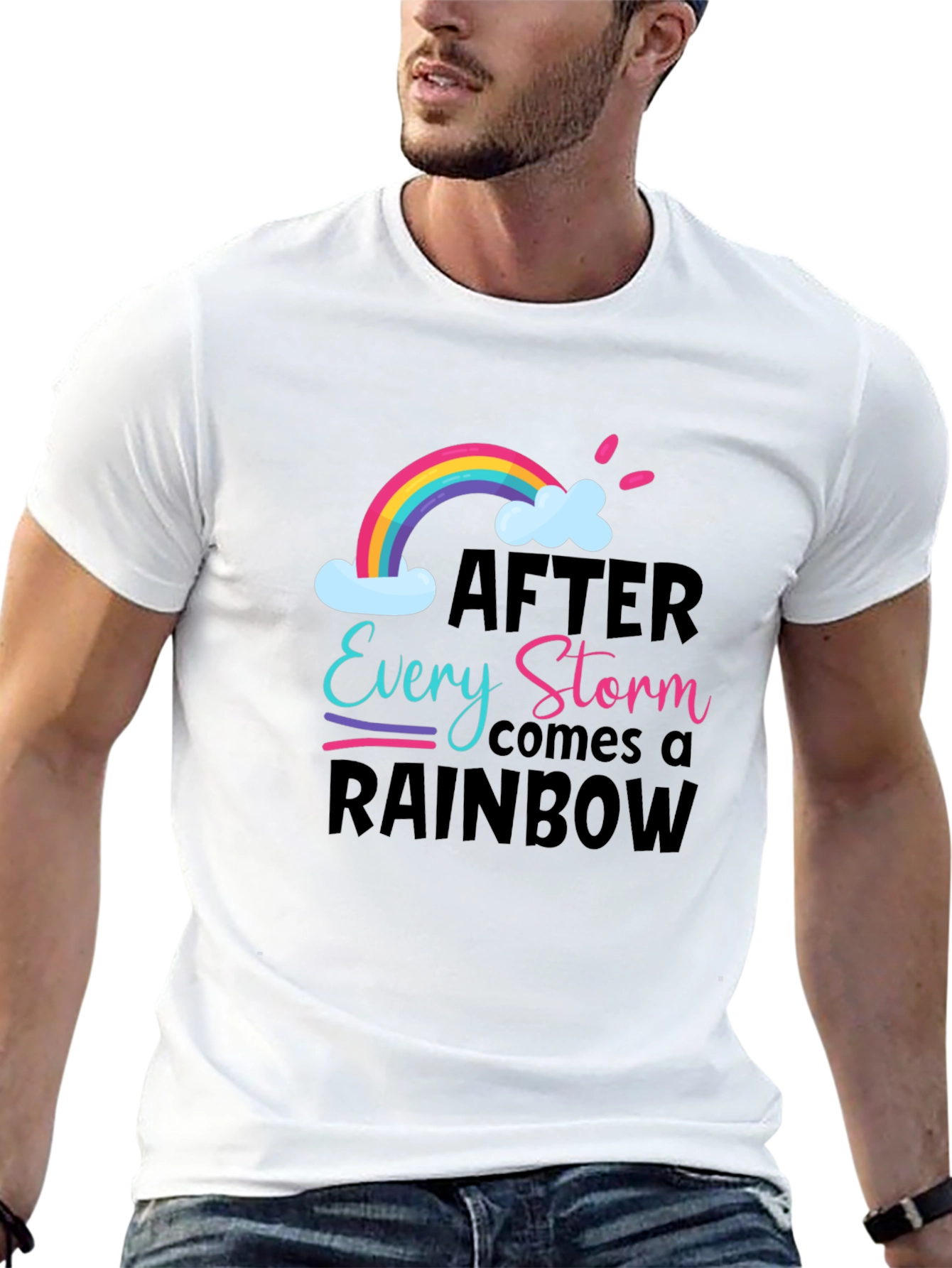 Black Rainbow After the Storm Graphic Tee view 13