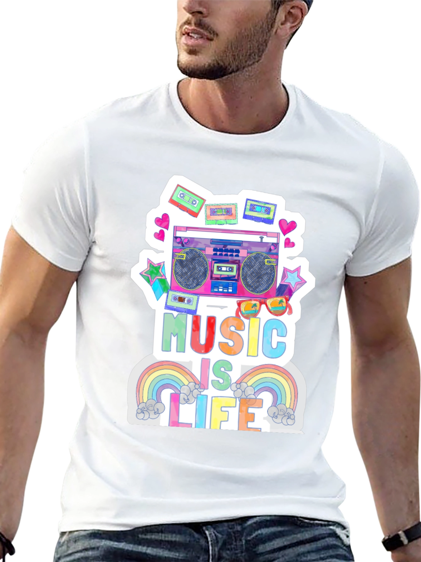 Black Music is Life Graphic Tee - Retro Boombox Design view 13