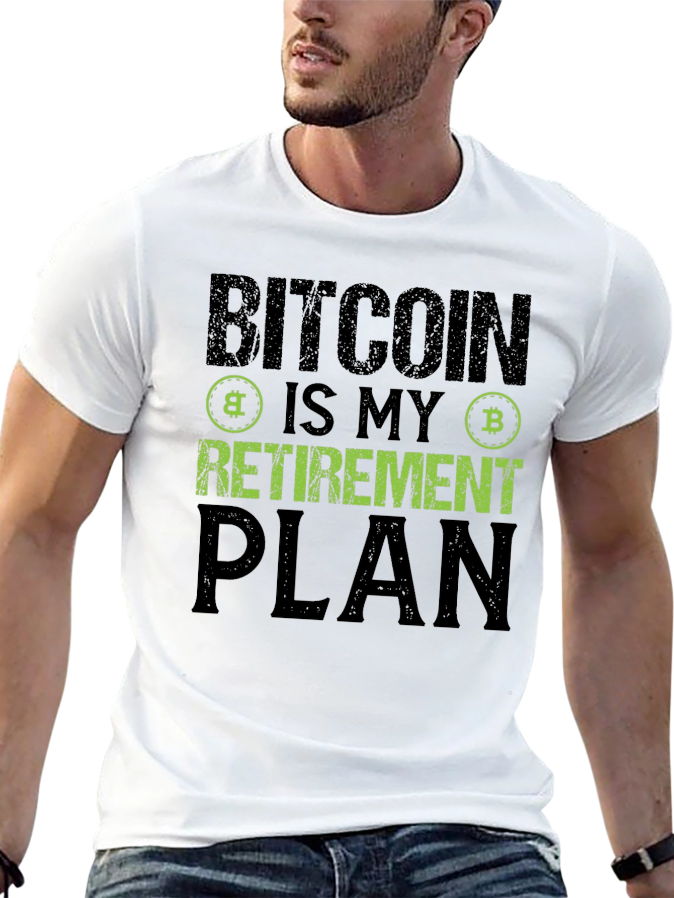 Black Bitcoin Retirement Plan Black T-Shirt Crypto Investor view 13