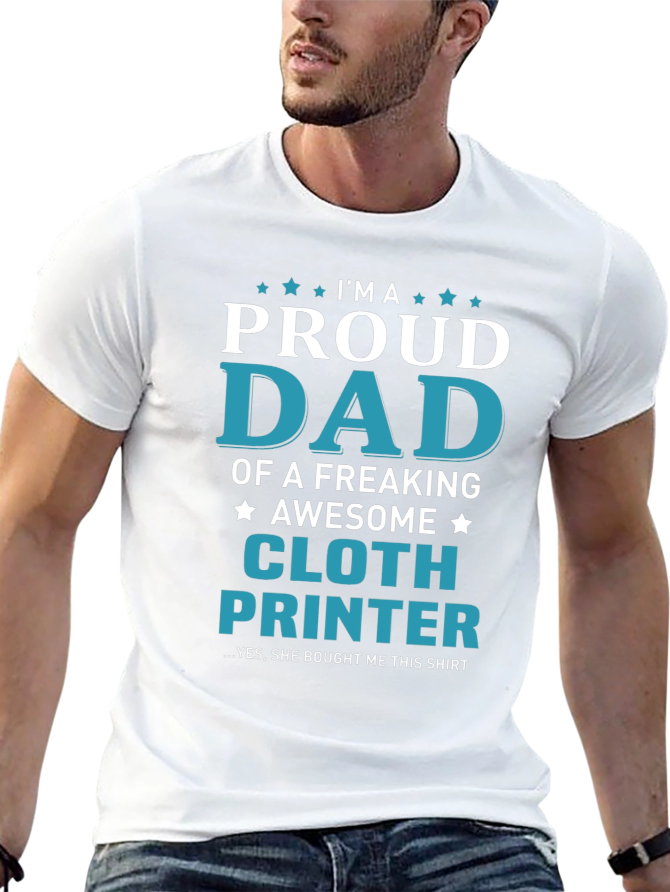 Black Proud Dad Cloth Printer Graphic T-Shirt view 13