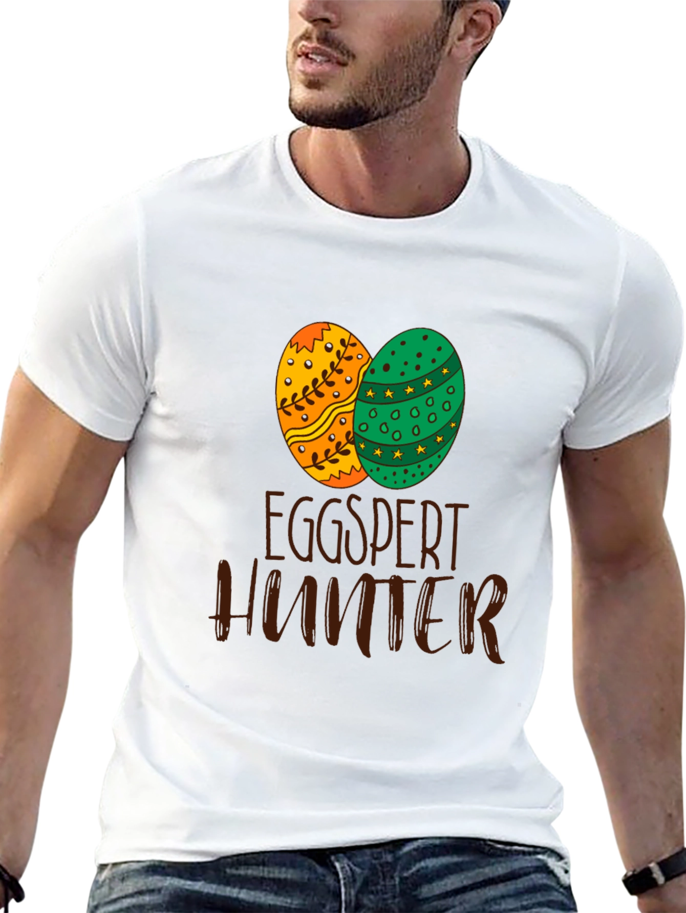 Camiseta Negra 'Eggspert Hunter' para Pascua