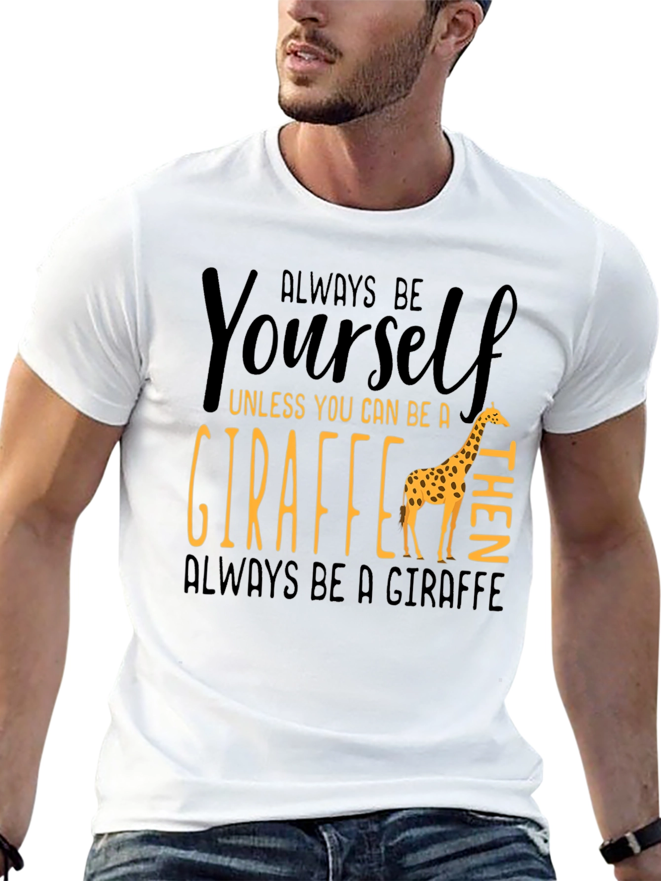 Black Always Be Yourself Giraffe T-Shirt view 13
