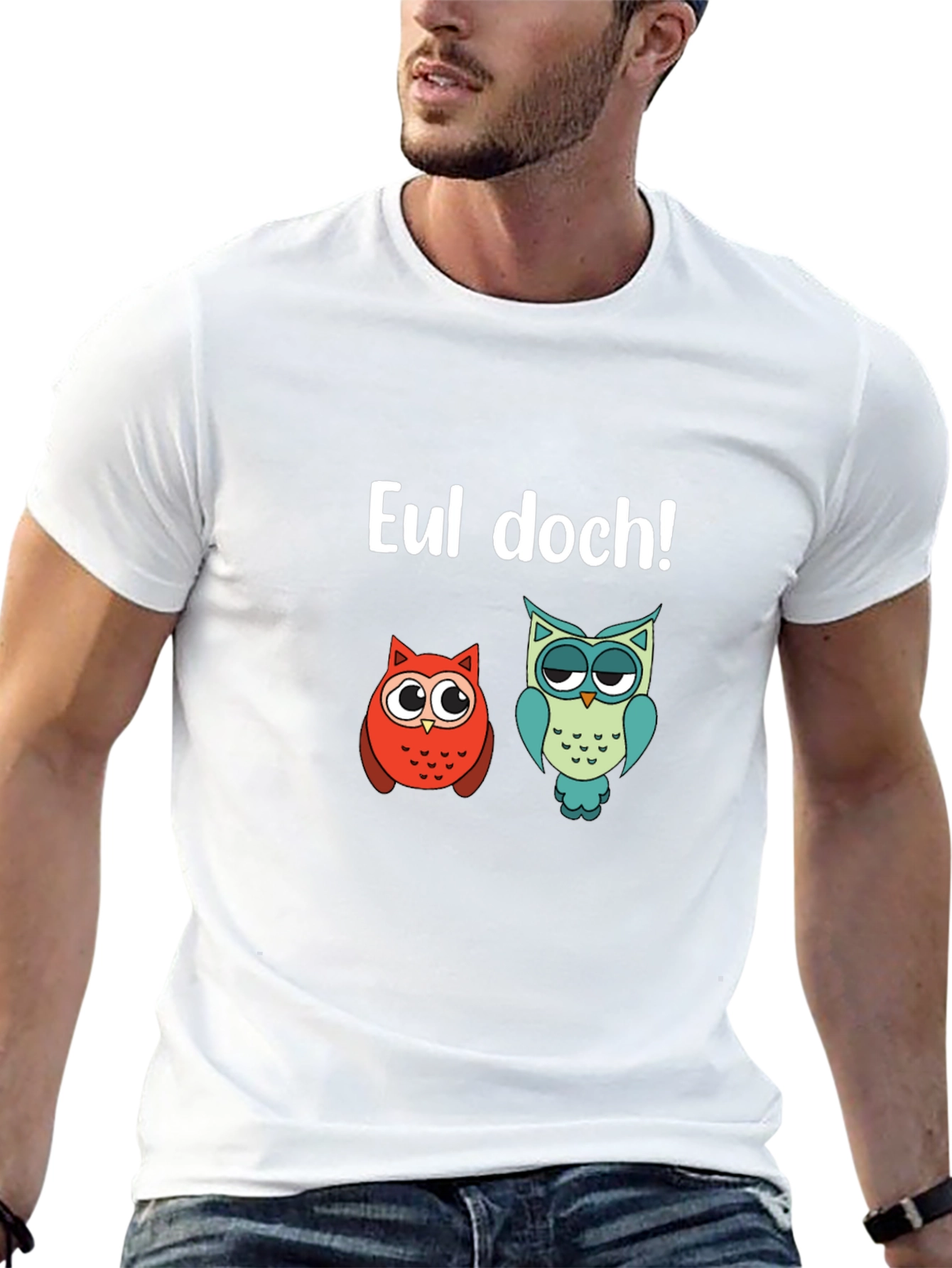Black Funny Owl T-Shirt - EUL DOCH! view 13