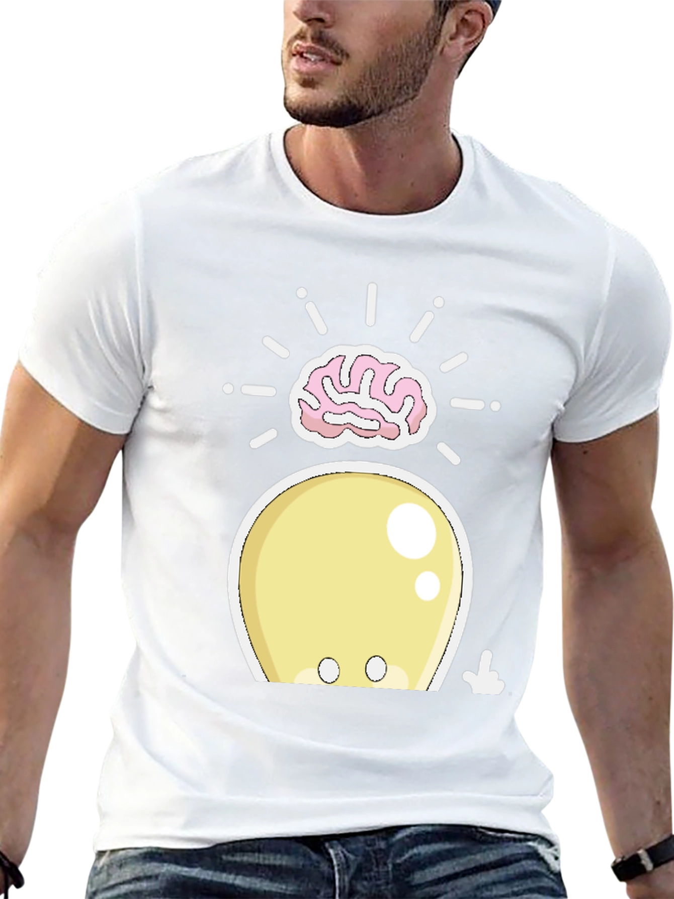 Black Funny Brainy Squid Graphic T-Shirt view 13
