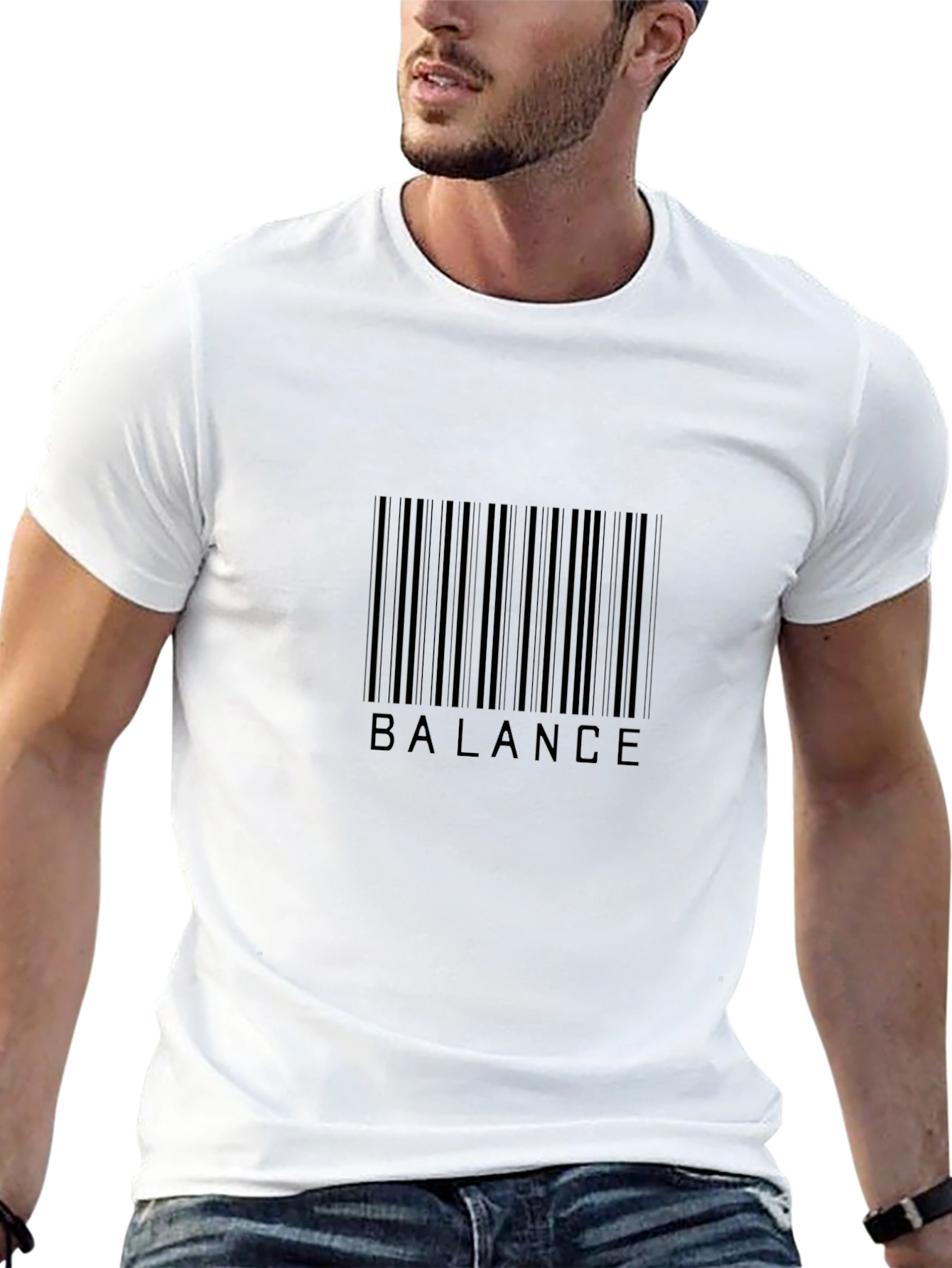 Black Balance Barcode Black T-Shirt - Mens Graphic Tee view 13