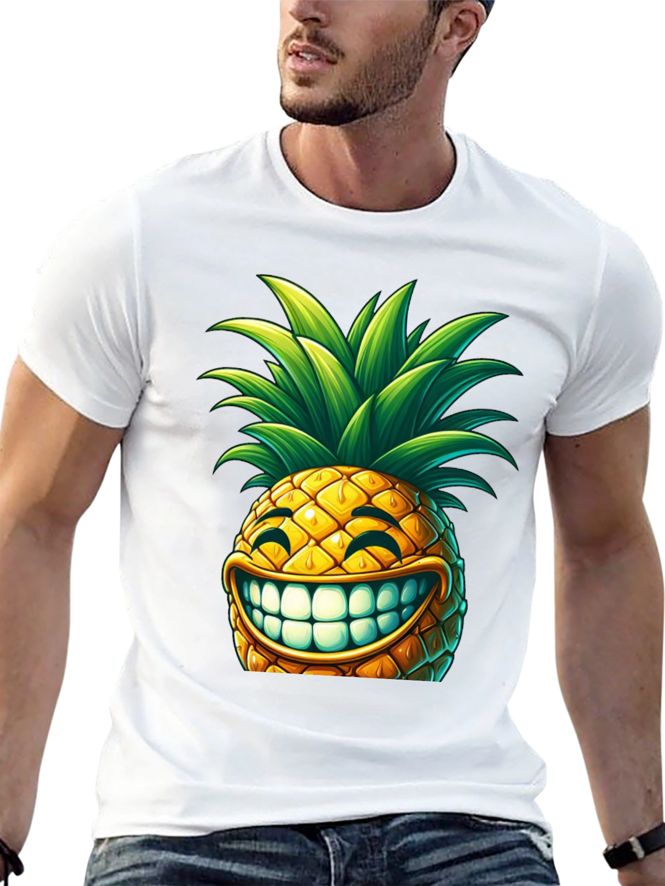 Black Funny Pineapple Graphic T-Shirt -  Unique Design view 13