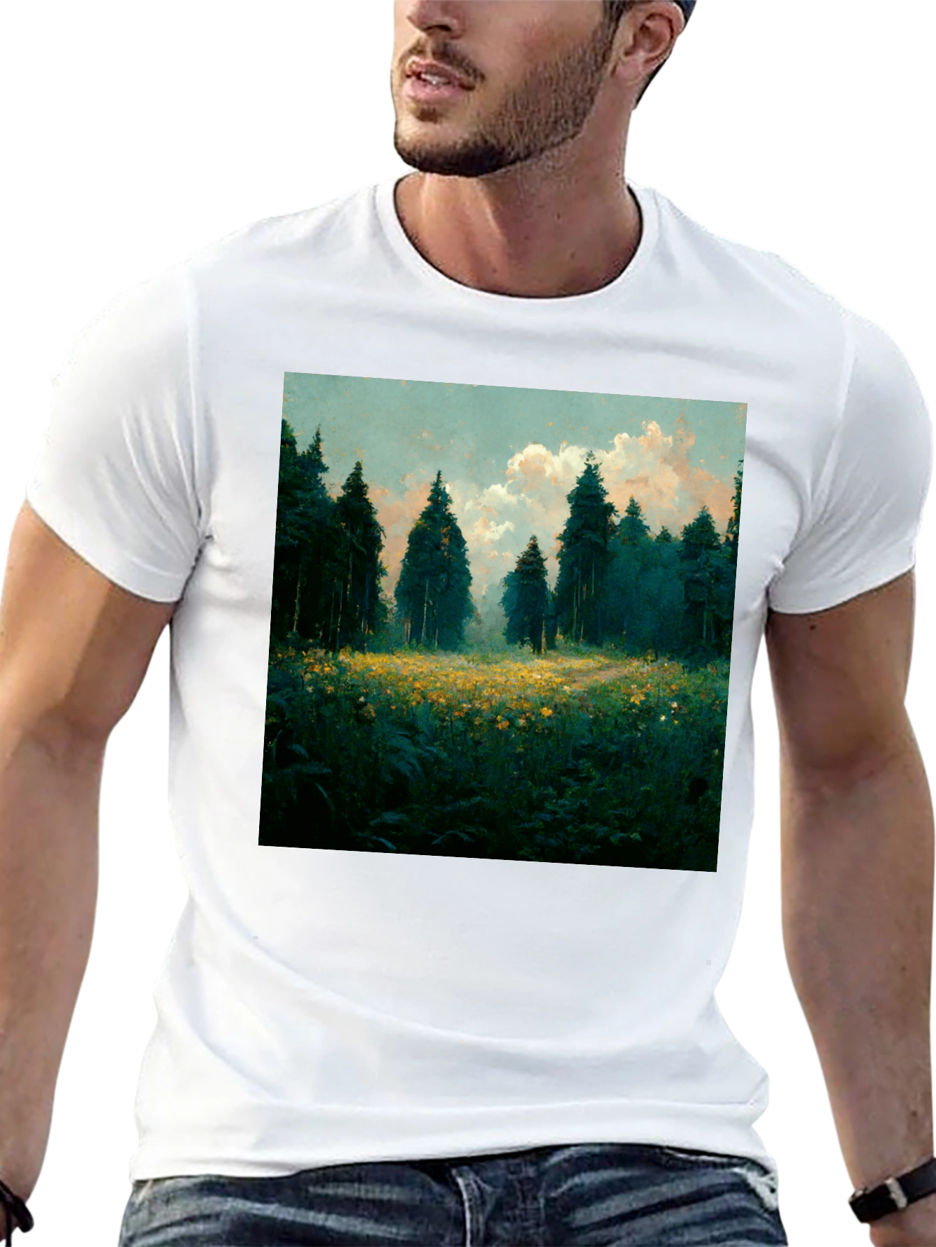 Black Nature Forest T-Shirt view 13