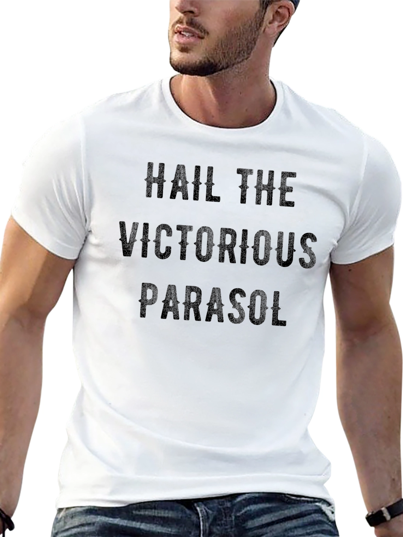 Black Hail The Victorious Parasol Graphic Tee view 13