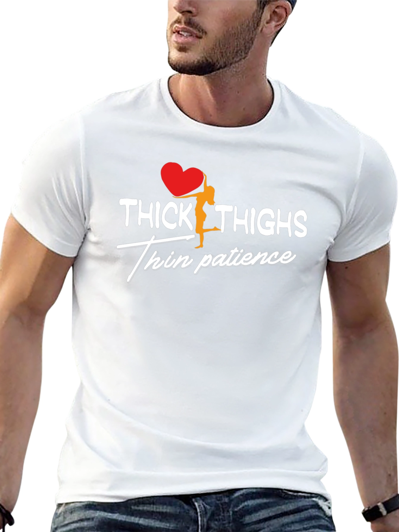 Black Thick Thighs Thin Patience Graphic T-Shirt view 13