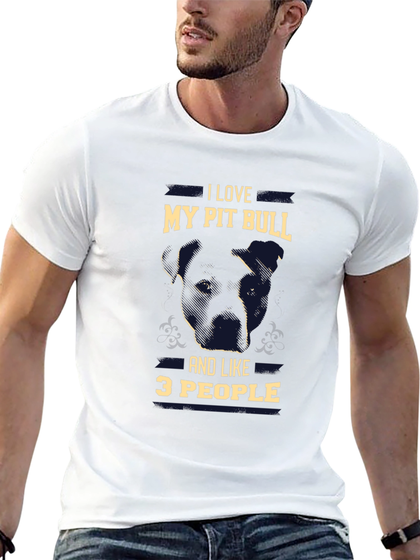 Black I Love My Pit Bull T-Shirt view 13