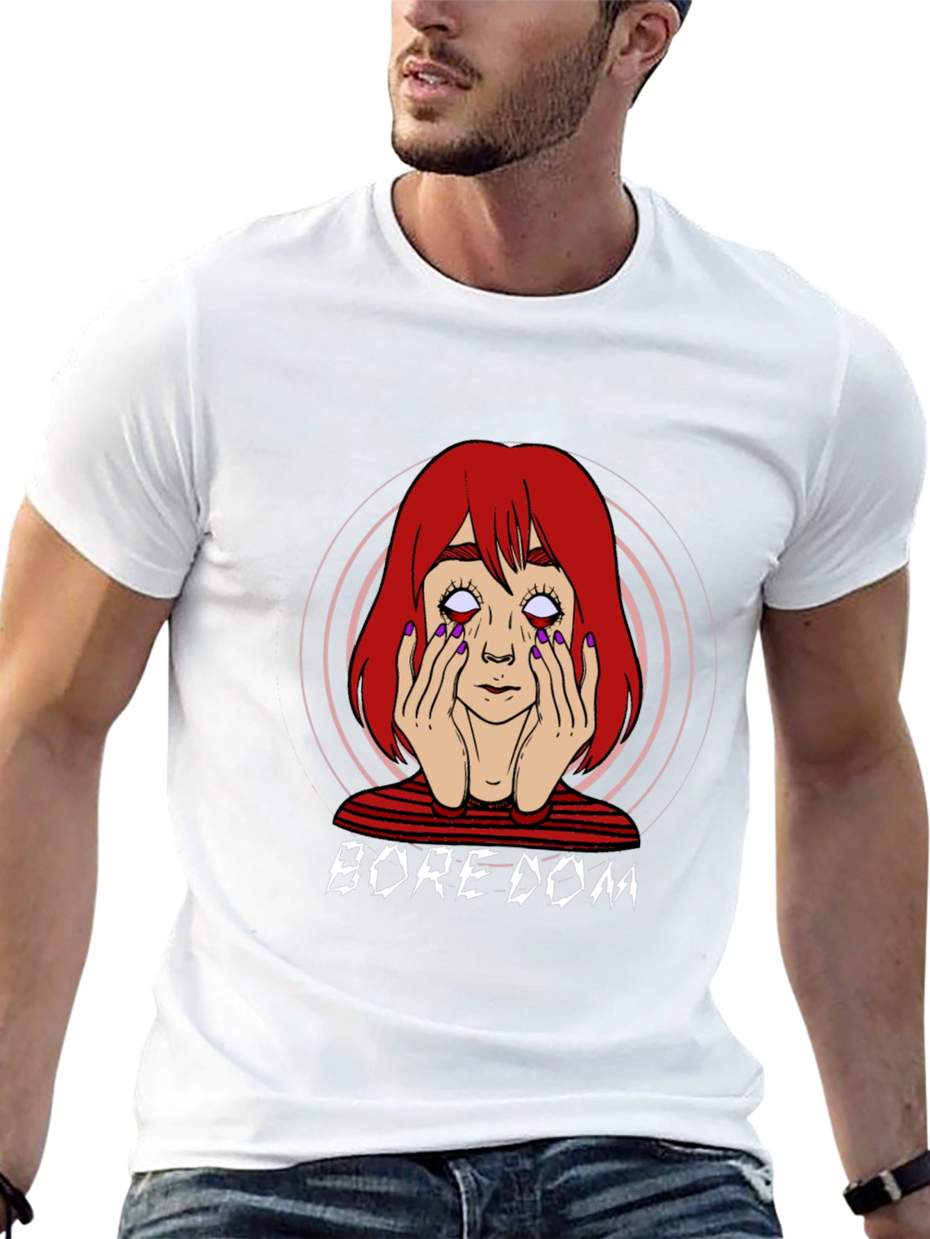 Black Boredom Graphic T-Shirt - Unisex Black Tee view 13