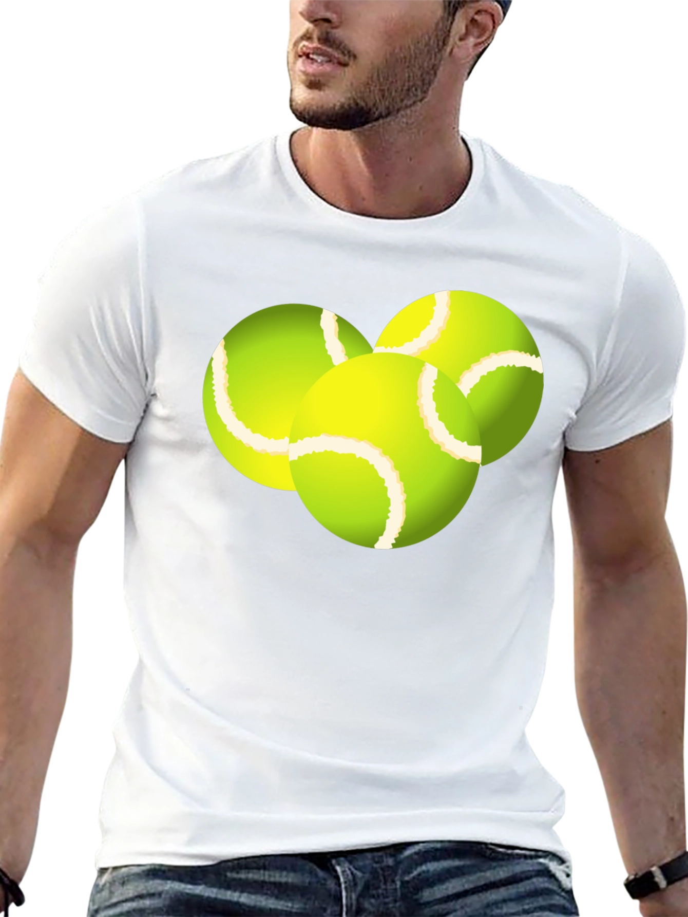 Tennis Balls Graphic Tee - Black Cotton T-Shirt - 13