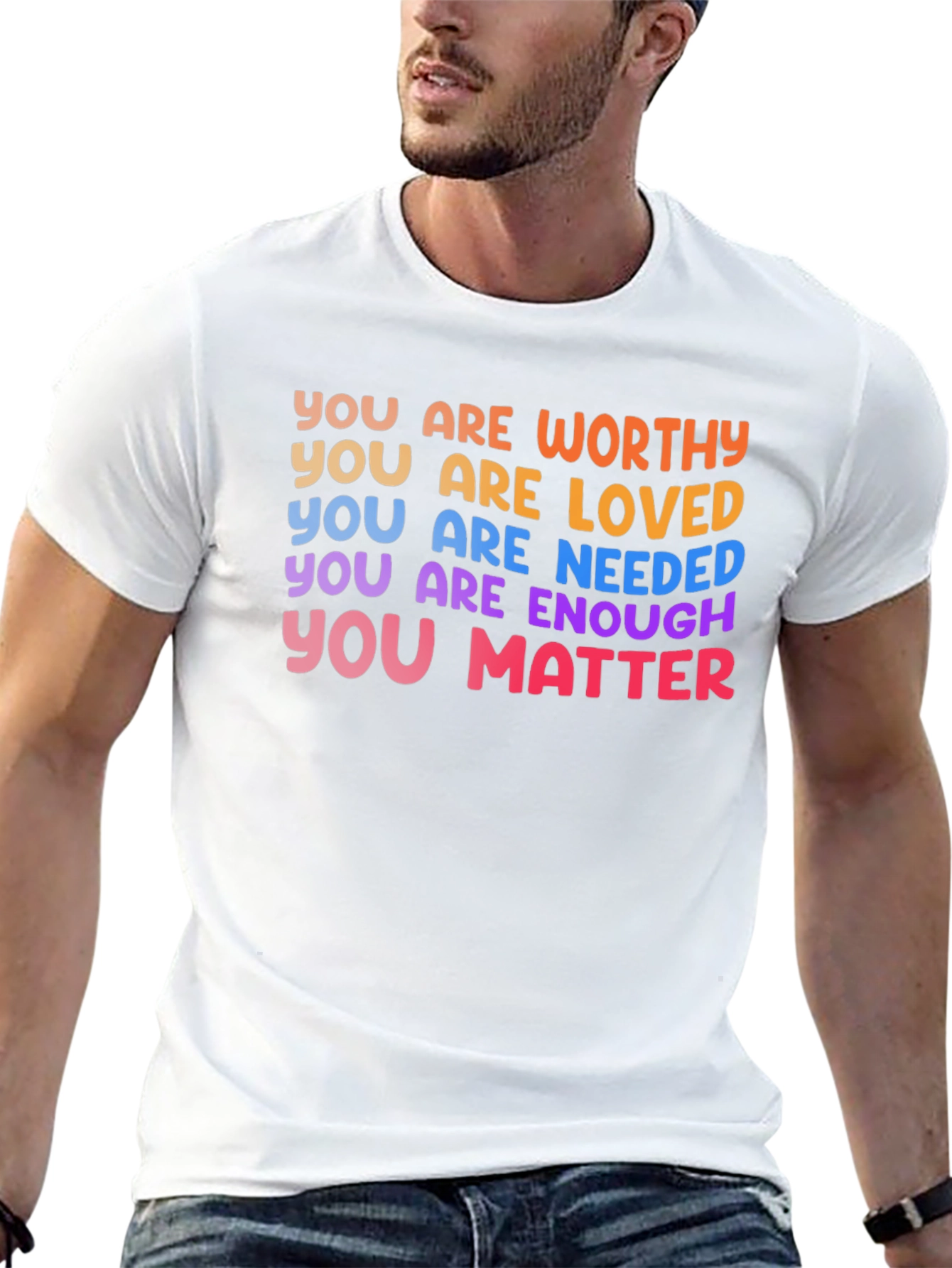 Black Affirmation T-Shirt: You Are Worthy, Loved, Enough view 13
