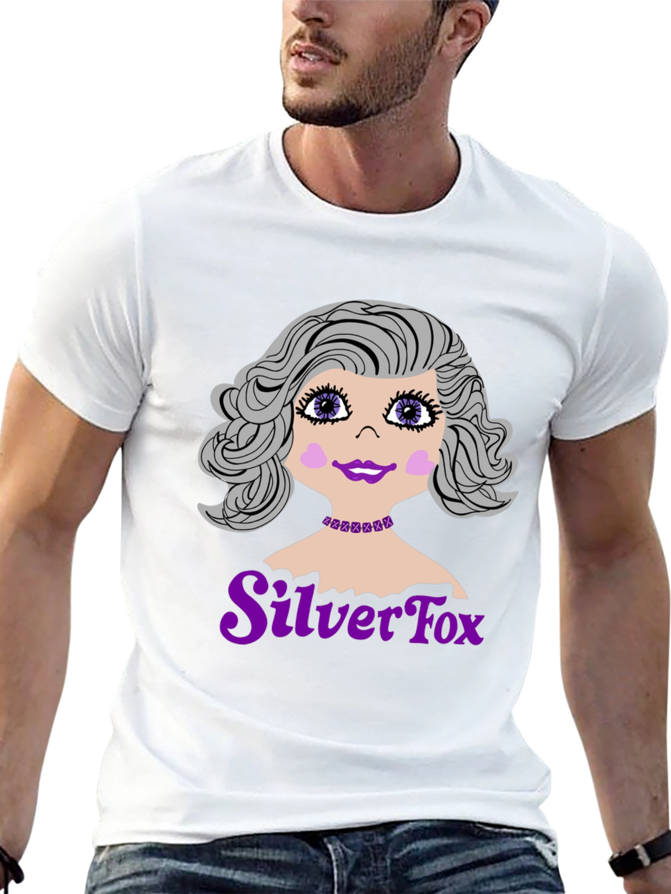 Black Silver Fox Graphic T-Shirt view 13