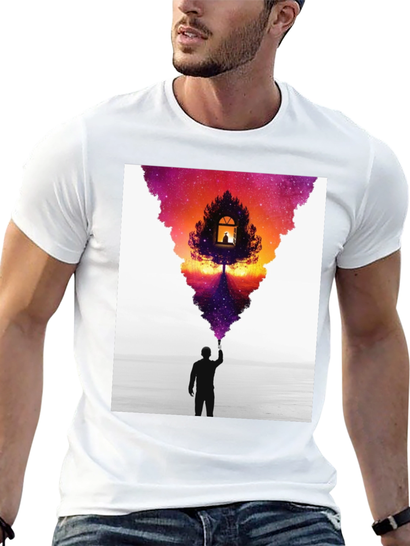 Black Dreamscape Graphic Tee - Men's Black T-Shirt view 13