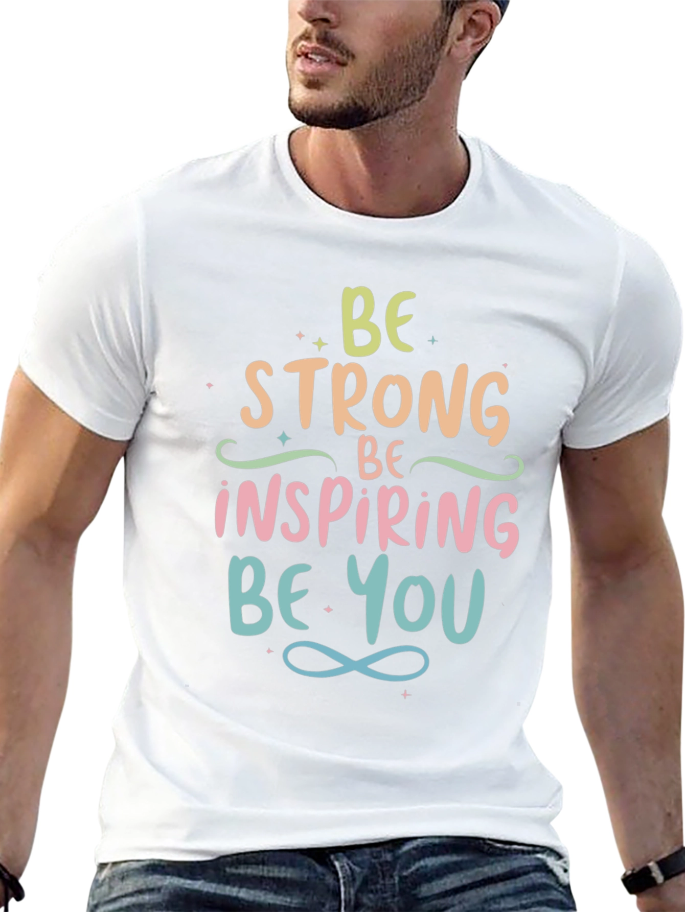 Black Inspirational Graphic Tee - Be Strong, Be You view 13