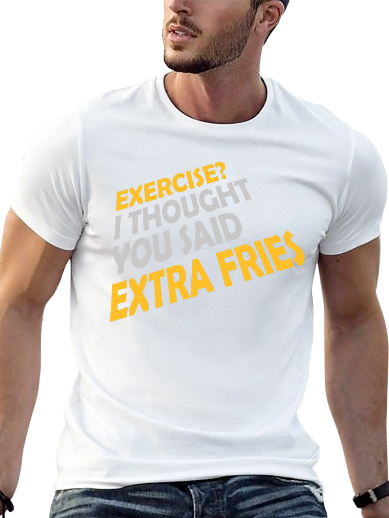 Black Exercise? Extra Fries Graphic Tee view 13