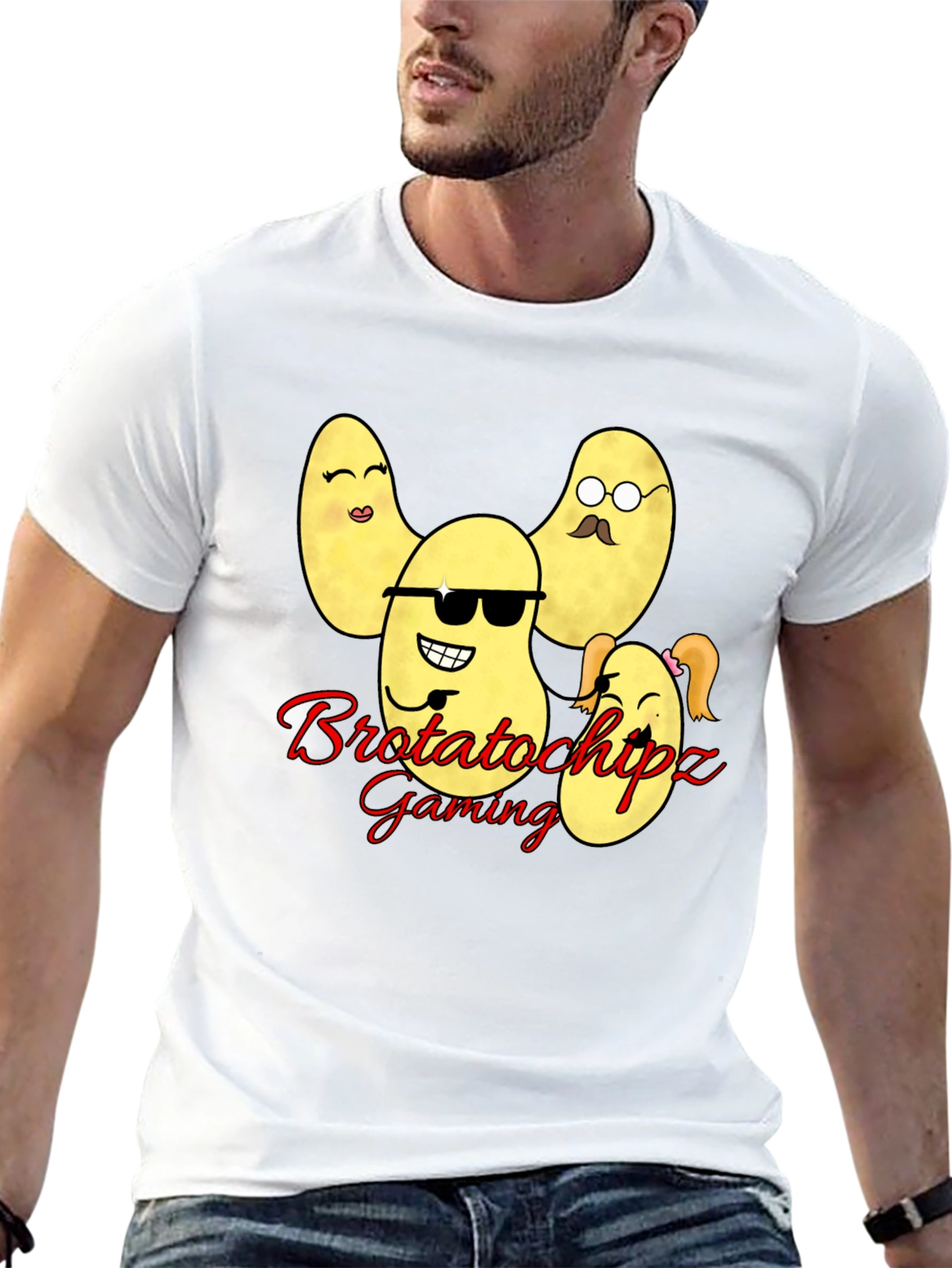 Black Brotatochipz Gaming T-Shirt - Funny Potato Family Tee view 13