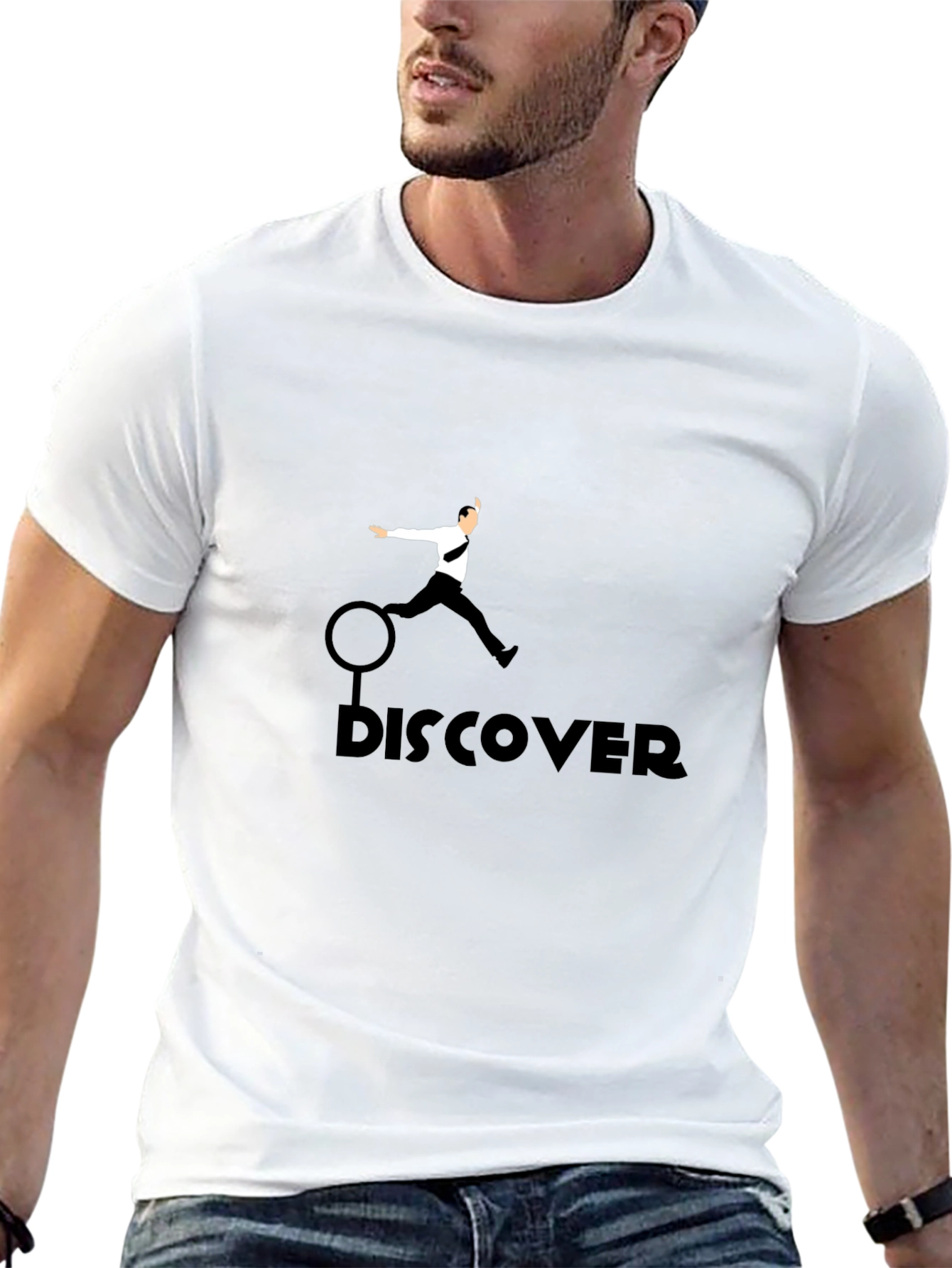Black Discover Black T-Shirt for Men view 13