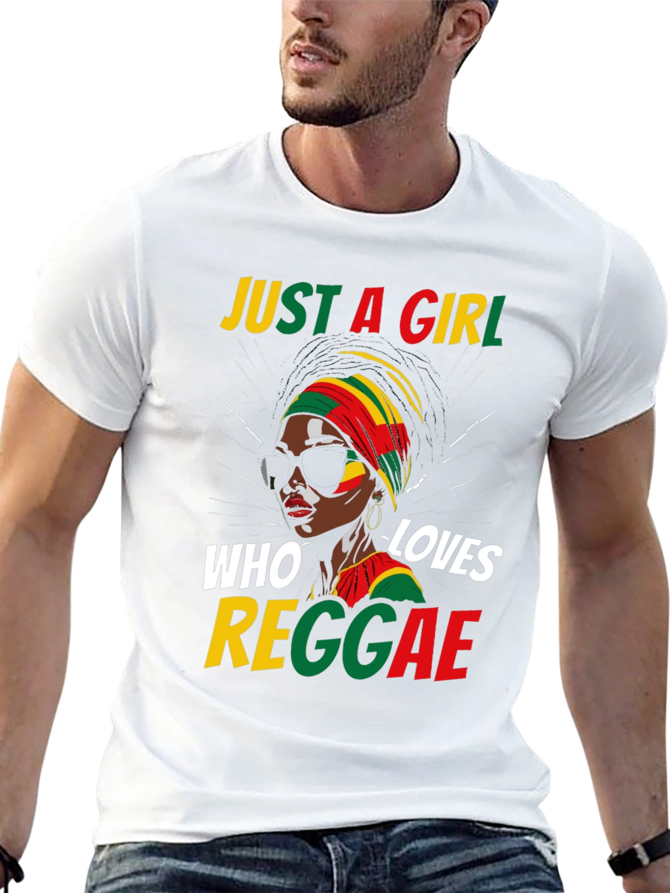 Black Just a Girl Who Loves Reggae Black T-Shirt view 13