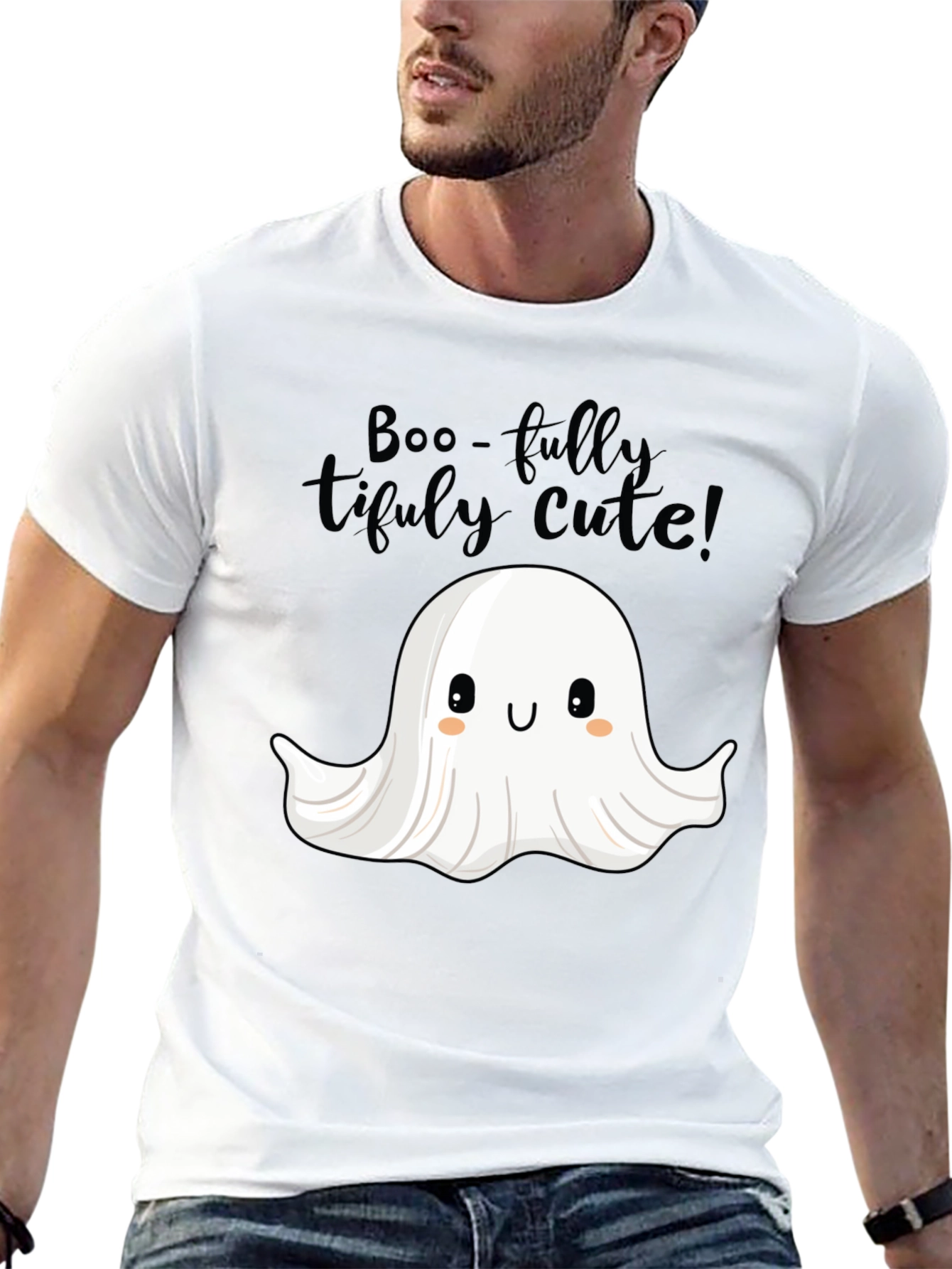 Black Boo-tifully Cute Ghost T-Shirt view 13