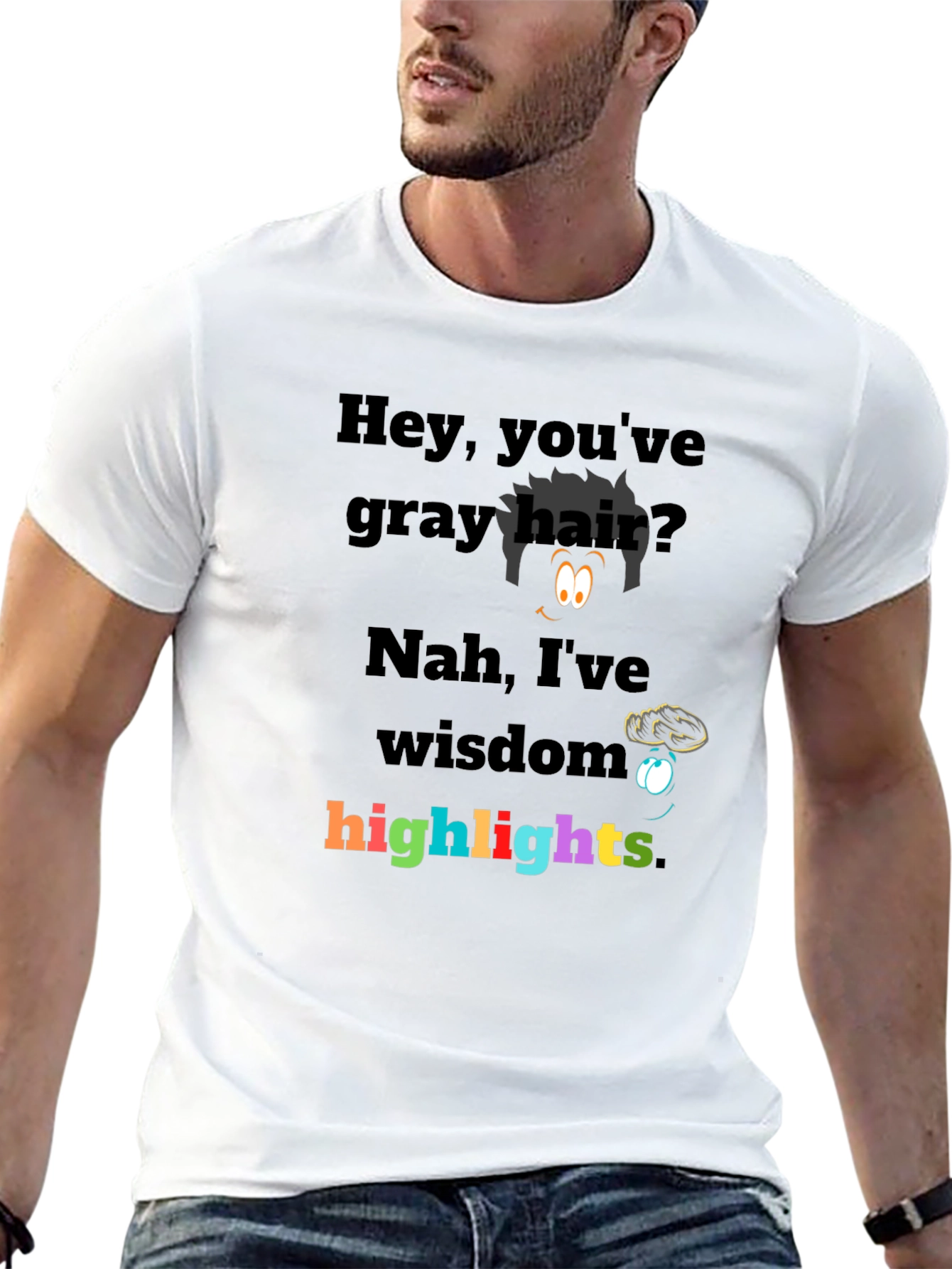 Black Humorous Wisdom Highlights Graphic Tee - Novelty T-Shirt view 13