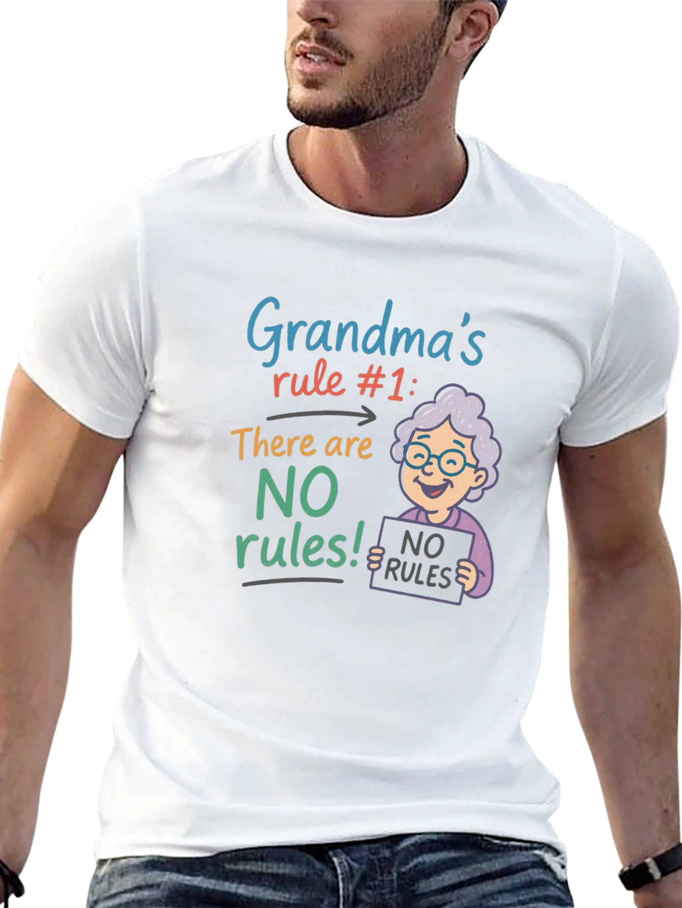 Black Grandma's Rule T-Shirt - No Rules! view 13